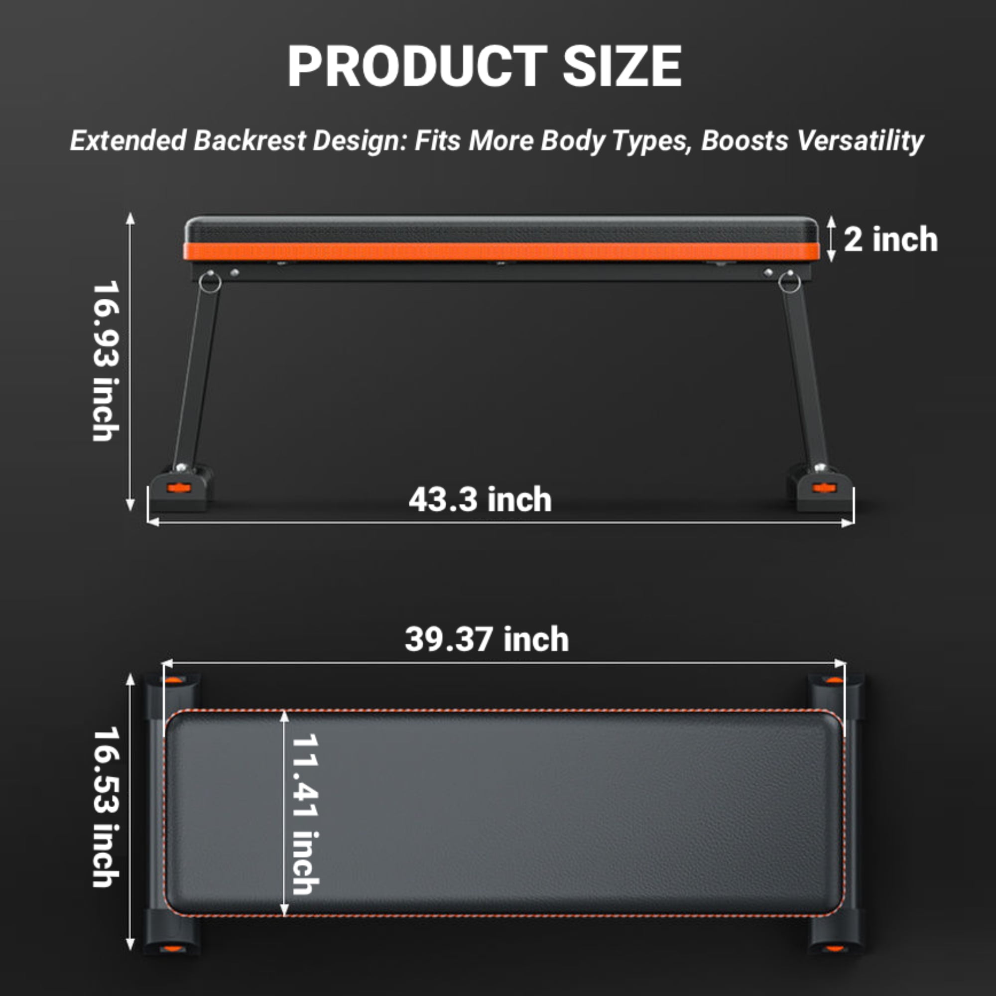 Weight Bench,Blacksmith Foldable Flat Bench with 600lb Capacity for AB and Full Body Exercises,Workout Bench for Home GYM