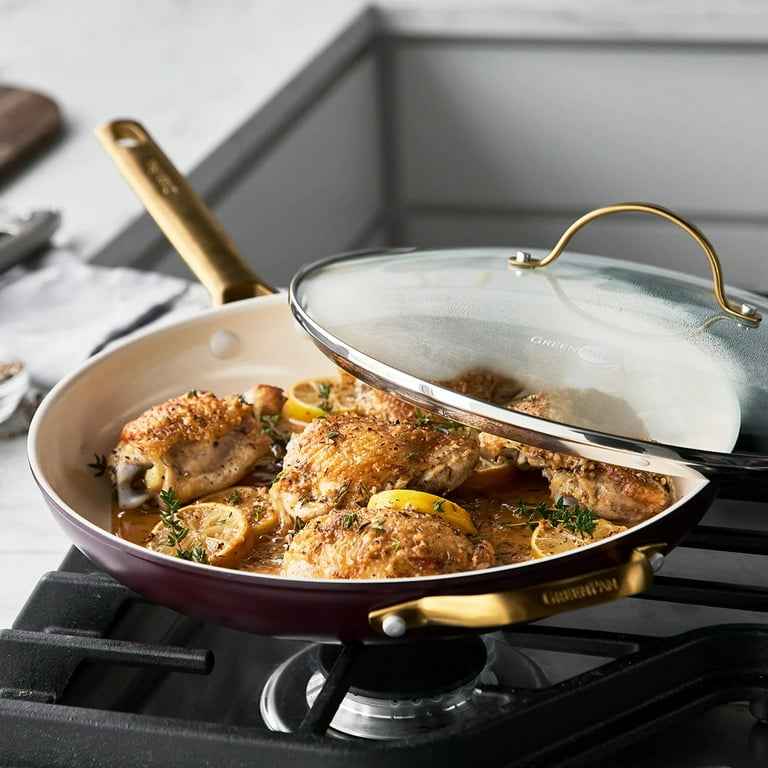 Reserve Ceramic Nonstick 10 and 12 Frypan Set | Julep with Gold-Tone  Handles