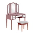 thumbnail image 2 of Furniture of America Lina Contemporary 3-Piece Vanity Set, Rose Gold, 2 of 9