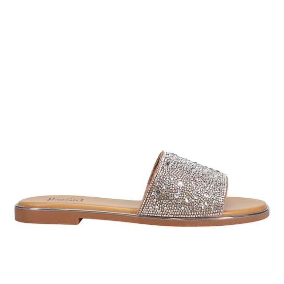 Corkys Womens Pizzazz Rhinestone Slide  Casual Shoes