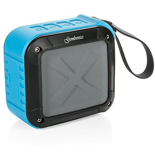 Bluetooth Shower Speaker by Gembonics Blue Portable Outdoor Speaker for Beach Travel Home Party Bike Pool Best Shockproof Waterproof Speakers with 10 Hour Rechargeable Battery Life 