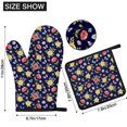 thumbnail image 3 of Pioneer Flower Floral Print Pattern 1-Pack Oven Mitts Set, Heat Resistant Kitchen Gloves, 7.7" X 12", 3 of 6