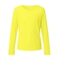 thumbnail image 4 of KHONTS Girls Long Sleeve Athletic Shirts Kids Crewneck Workout Tops Basic Tees Activewear,Size 4-14 Years Yellow 160, 4 of 4