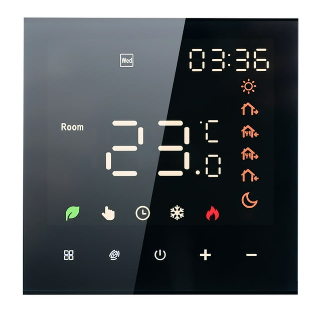 Thermostat Intelligent 16 A Numérique Programmable à Écran Tactile LCD, Contrôleur de Température pour Chauffage au Sol, Thermostat Électrique Intelligent Numérique Mural