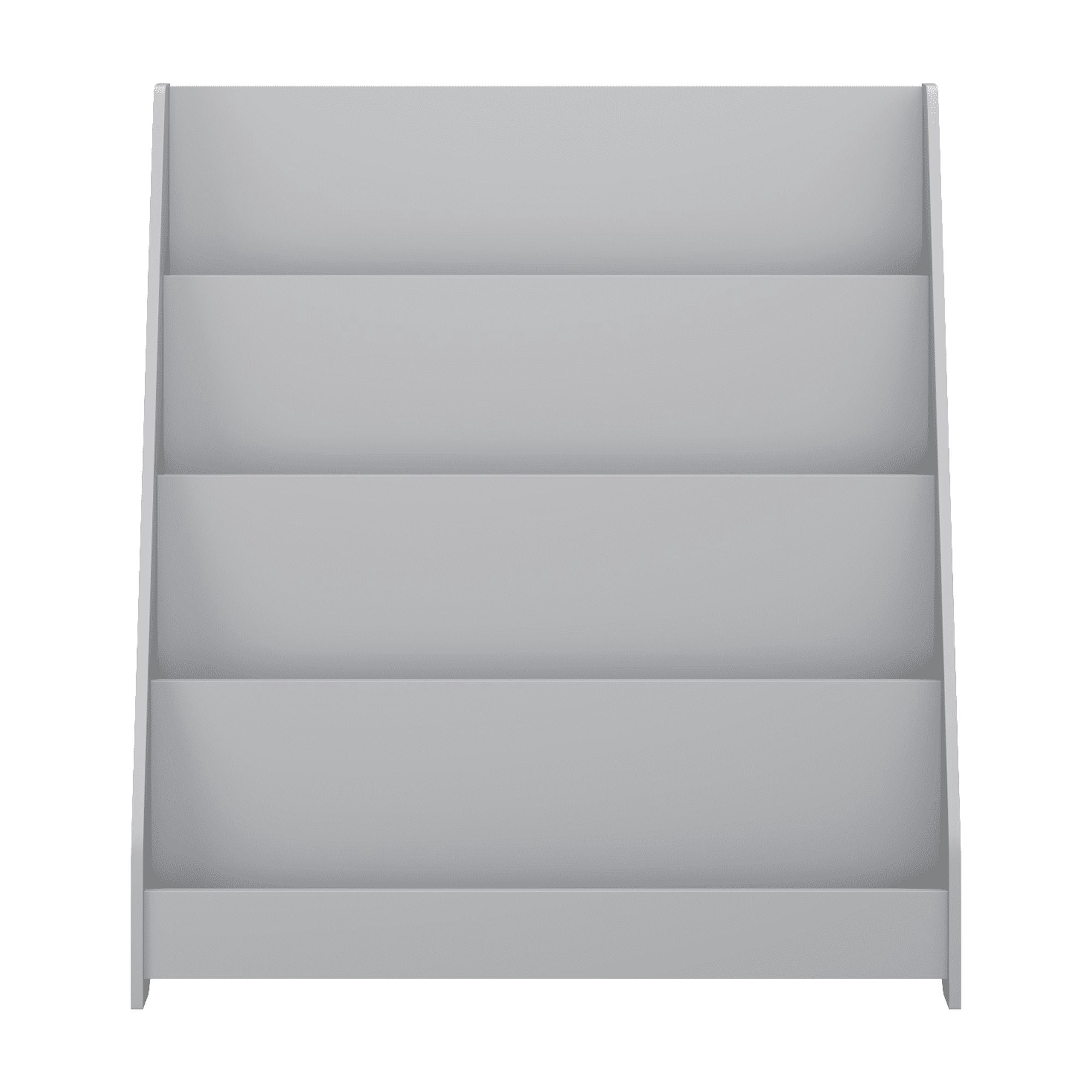 4-Tier Kids Bookshelf, Toddler Book Display Shelves, Helps Keep Bedrooms, Playrooms, and Classrooms Organized, MDF, Gray
