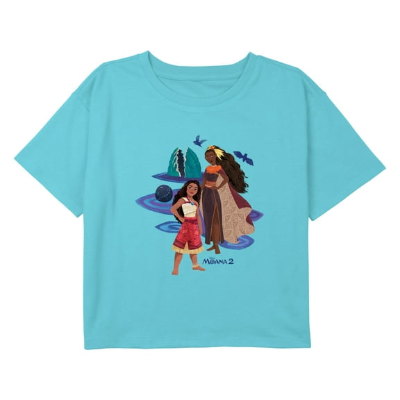 Girl's Moana 2 Matangi and Moana Logo Graphic Cropped T-Shirt