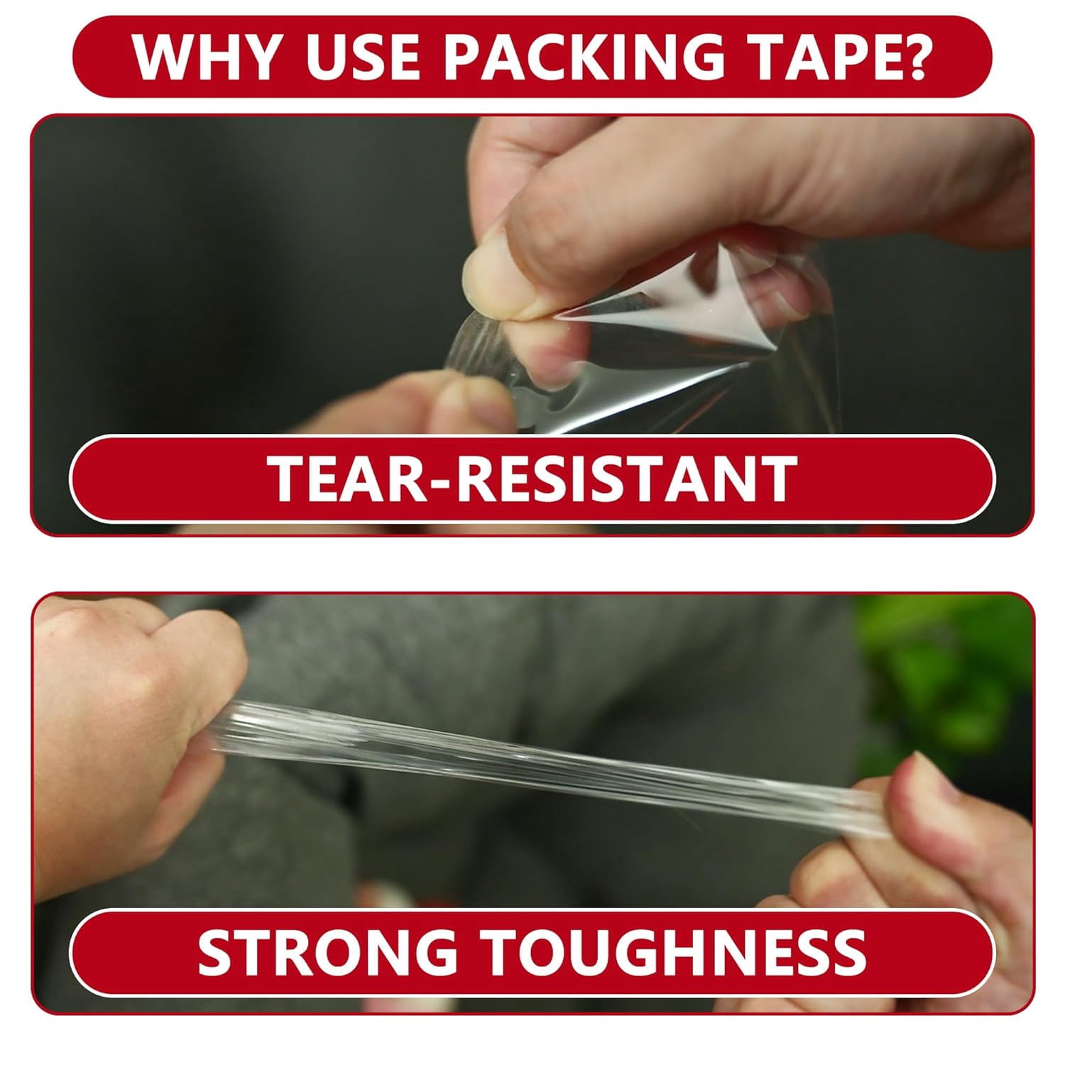 Behome Clear Shipping Packing Tape with Dispenser, 6 Rolls Heavy Duty Packing Tape for Shipping and Moving, 1.88" x 60 yd