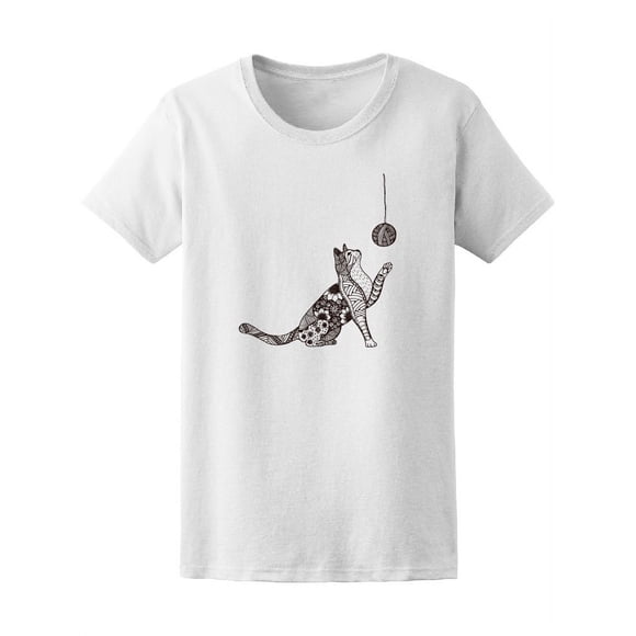 Playera Para Mujer - Mandala Gato Con Bola De Estambre Smartprints T-shirt