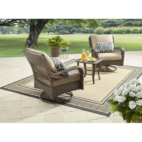 Better Homes and Gardens Colebrook 3-Piece Outdoor Chat Set, Seats 2 by
