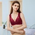 thumbnail image 2 of Women Lace Bralette Padded Wireless Push Up Bra Floral Lace Bra Front Closure Demi Bra, 2 of 8