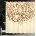 thumbnail image 4 of Ambesonne Sketchy Shower Curtain, Eastern Leaves Composition, 69"Wx75"L, Brown, 4 of 5