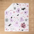 thumbnail image 3 of Happy Halloween Throw Blanket Cute Watercolor Purple Ghost Flannel Blanket for Kids Boys Girls Teens Cartoon Bat Spider Pumpkin Flowers Fleece Blanket for Couch Bedroom Baby 30x40, 3 of 6