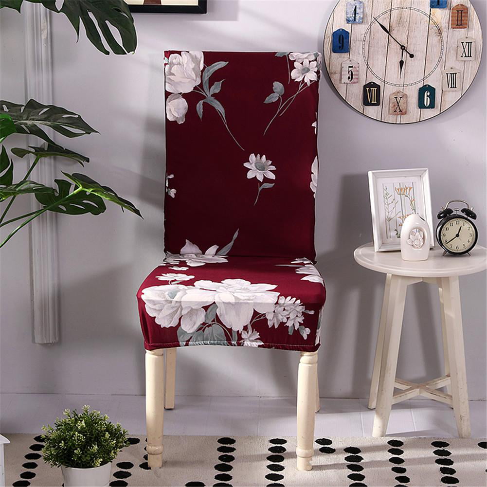Details about   Stretch Dining Chair Cover Slipcovers Textured Grid Floral Seat Protector 