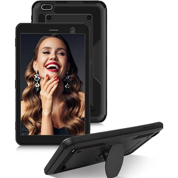 SOATUTO for Gateway Tab 8" Case FOXXD T8 Sunshine T1 Elite Tablet Case Shockproof Rugged Hybrid Case with Stand for NUU Tab 8 T0801L T0802/TECLAST P80H P80X Mix/VUCATIMES N8/Qlink Scepter 8 inch,Black