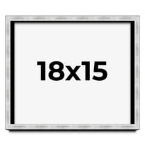 18x15 Frame Brushed Silver Solid Wood Picture Frame | 0.75 Inch Moulding Width | Rabbet Depth 0.75