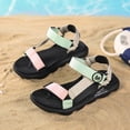 thumbnail image 2 of Sandals Kids Sports Outdoor Hiking Athletic Open Toe Sandal Girls Summer Lightweight Adjustable Straps Sport Sandals Green 33, 2 of 7