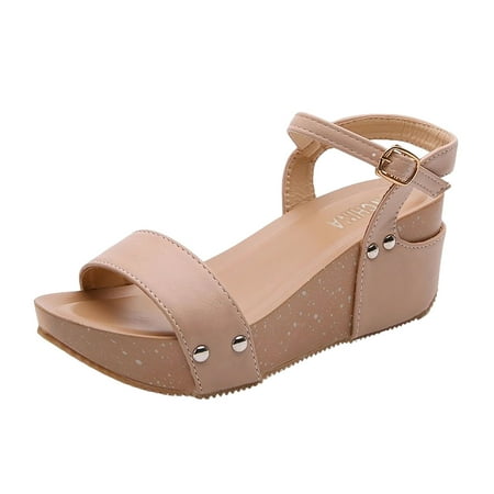 

Quealent Adult Women Sandal Stretch Fit Womens Shoes Sandals Ladies Fashion Summer Solid Leather Open Toe Buckle Clog Sandals for Women Open Toe Pink 6.5