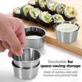 thumbnail image 5 of 12 Tazas de Salsa para Mojar de Acero Inoxidable de 2 Onzas, Mini Tazones para Salsa, Tazas de Condimentos de Metal Reutilizables, Recipientes para Moldes (Plateados), 5 of 5