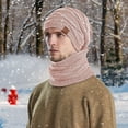 thumbnail image 5 of Nooxsoe Warm Winter Beanie Hat & Scarf Set Winter Warm Bonnet Women Thermal Beanie Thick Warm Hat Warm Knitted Neck Scarf Snow Knit Cap Winter Headwear Womens Hats Pink One Size, 5 of 8