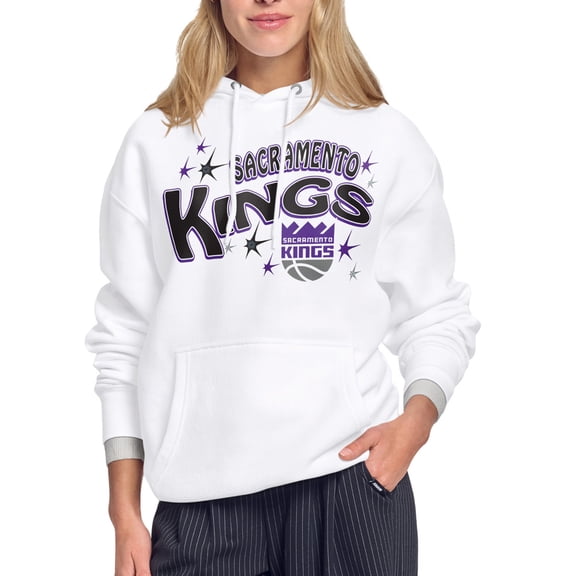 Women's Starter White Sacramento Kings Fireworks Fleece Hoodie