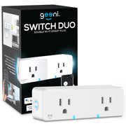 Geeni Switch Duo Double Smart Plug, White, 2 Outlets, Works with Alexa and Google Home
