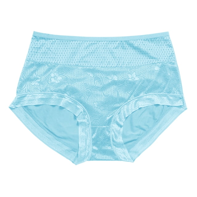 Gibobby Panty Microfibra con Encaje Ropa interior talla grande para mujer, bragas Bikini algodón, bragas Hipster suaves encaje, bragas sexis elásticas para mujer(Aqua, 4XL)