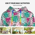 thumbnail image 4 of Honeii Tropical Leaves Pattern Womens Oversized Hoodies Long Sleeve Sweatshirts Pullover Fall Outfits with Pocket-Large, 4 of 7