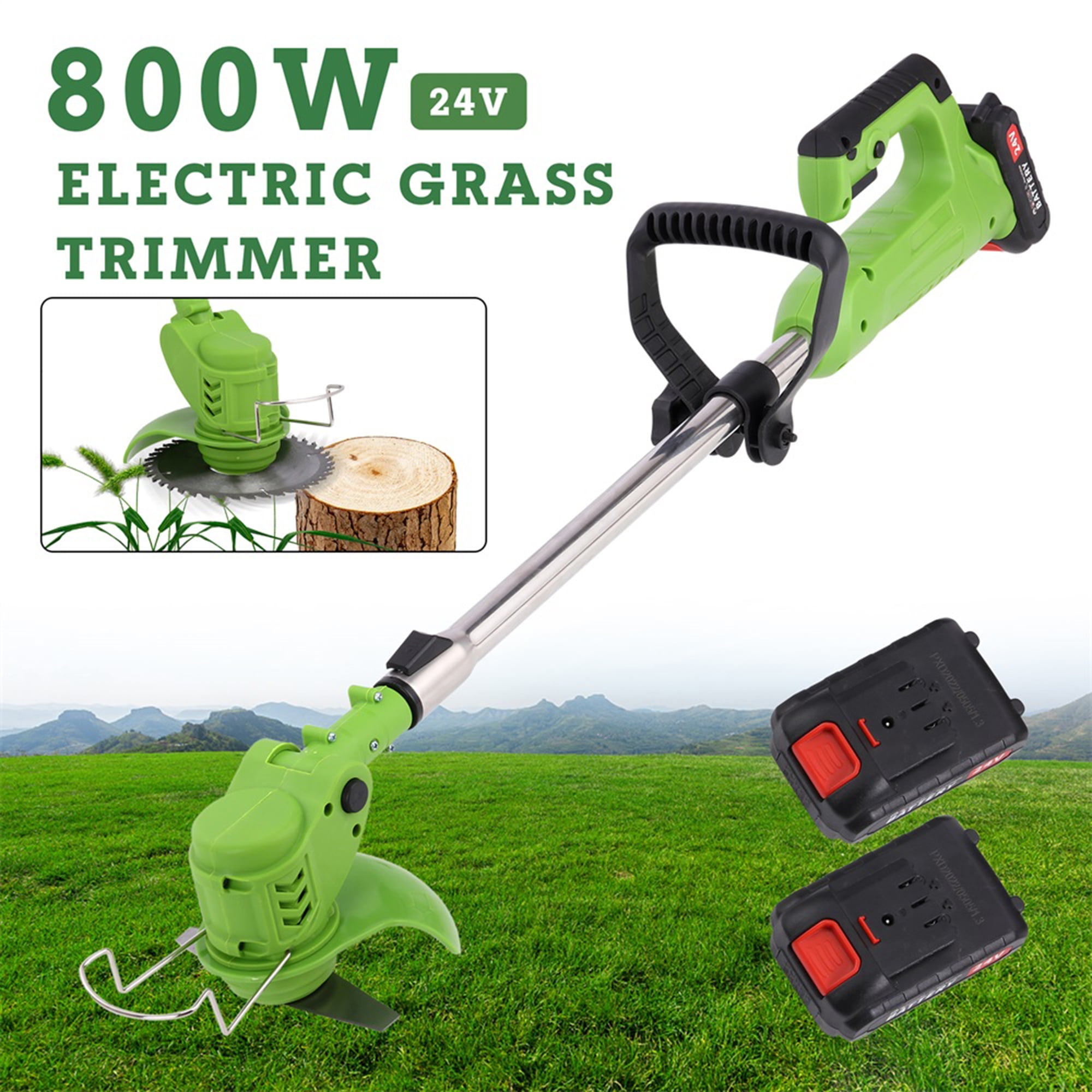 DODOING 24V Electric Weed Lawn Grass Cord Trimmer Cutter, Rechargeable Grass Trimmer & Edger Lawn Mower Weeder Weeding Machine Grass Cutter w/2 Battery 1 Charger - Walmart.com