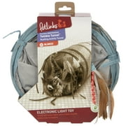 Petlinks Twinkle Tunnel Light Up Activity Tunnel with Feather Toy for Cats & Kittens - Gray/Blue, One Size