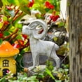 thumbnail image 4 of Sungmor Cast Iron Goat Statue, Vintage Home Decor Antelope Sculpture, Outdoor Garden Lawn Animal Figurine, Indoor Bookshelf Tabletop Ornament, Rustic White, 4 of 7