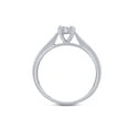 thumbnail image 5 of AFFY Round Cut White Natural Diamond Oval Promise Ring in 10k White Gold (0.2 Cttw), 5 of 7