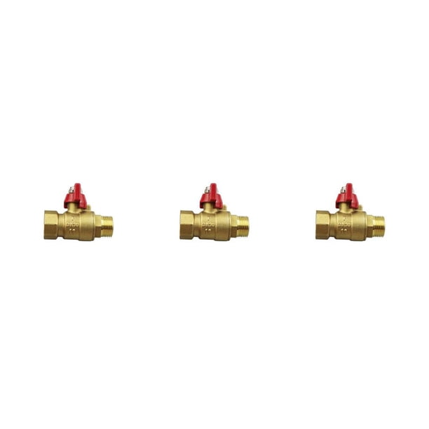 Bearachild Válvula de bola de latón para balcón, manguera de agua, conector roscado, interruptor, accesorios de Hardware para granja, y de Mâle Femelle 3/8" 3piezas Bearachild CBP226167