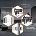 thumbnail image 4 of Soporte para Escobas de Pared de Acero Inoxidable, Colgador de Escobas de Pared con 3 Ranuras y 4 Ganchos para Cocina, Baño, Garaje y Jardín, Negro, 4 of 5