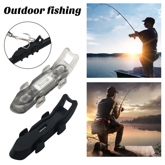harmtty Magnetic Fishing Rod Hook Holder with Rubber Rings Easy Installation Reusable Non-slip Fishing Lure Bait Keeper Fishing Tackle,Black
