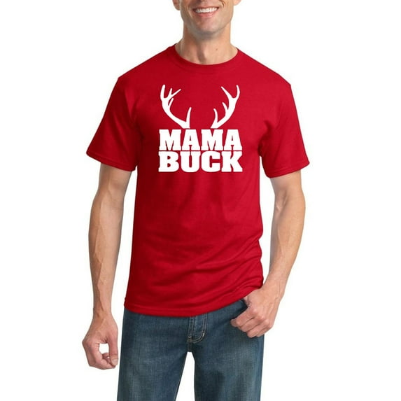 Mama Buck | Mens Fashion Graphic T-Shirt, Red, 4XL