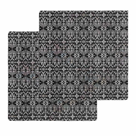 Black and White Kitchen Dish Towels for Drying Dishes Set of 2 Modern Moroccan Geometric Abstract Art Waffle Weave Microfiber Hand Tea Bathroom Towels Quick Dry & Absorbent Towel 12x12