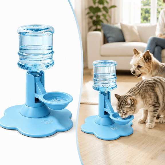 Automatic Pet Water Dispenser Gravity Refill Bowl with Transparent Reservoir for Cats and Small Dogs Daily Hydration Station BPA-Free Easy Clean Plastic