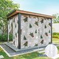 thumbnail image 6 of Outdoor Curtains for Patio Waterproof, Grey Christmas Outdoor Privacy Panels Grommet, Winter Green Pine Tree Gold Snowflake Blackout Outside Curtains for Porch/Cabana 54"x108", 2 Panels, 6 of 8