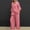 Pink, variant on BLOCLOALO 2 Piece Lounge Set Long Sleeve Collared Shirts Linen Summer Loose Wide Leg Pant Matching Set Plus Size Outfits Button Down Shirts Trendy Business Sets Comfortable Lounge Sets Black L
