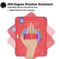 thumbnail image 5 of for iPad Pro 11 5th Gen 2024 Case, Military Grade Silicone Shockproof Heavy Duty Protective Cover for iPad Pro 11 2024 with Handle Strap & Pencil Holder Rotating Stand - Redblue, 5 of 13