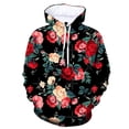 thumbnail image 4 of Sweat à Capuche Rétro Plantes Fleurs Impression 3D Mode Manches Longues pour Hommes Pull Manches Longues, 4 of 5