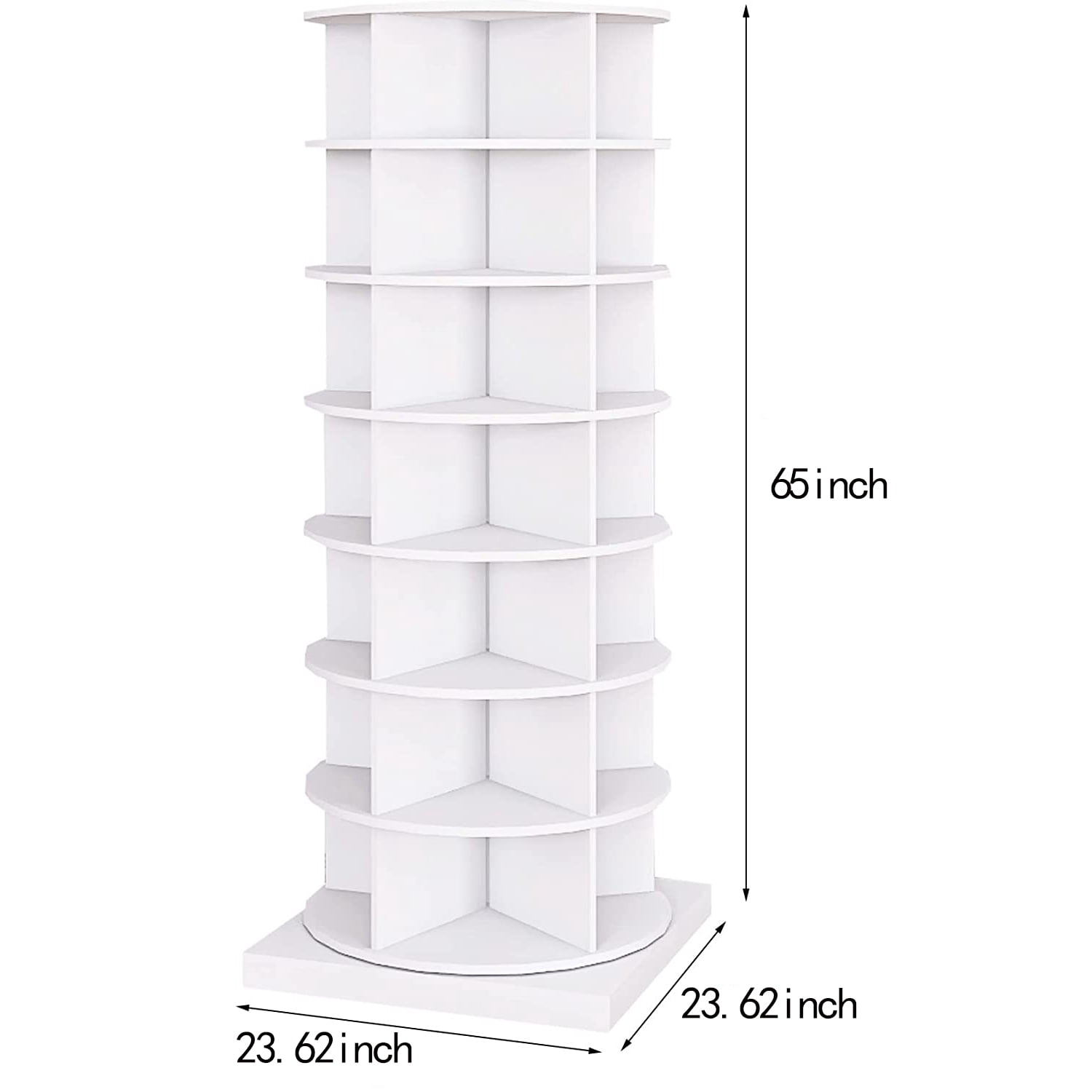 Miniyam 360° Rotating Shoe Rack, 7-Tiers Shoe Rack Organizer for Entryway, White
