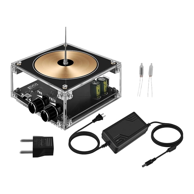 Bobina Tesla de música, herramienta de experimento de ciencia táctil, diseño de currículo, juguete de escritorio de altavoz táctil Lightnings Sunnimix Bobina de Tesla de música