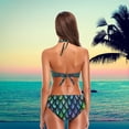 thumbnail image 4 of Dreamtimes Women Chic Cool Funny Pattern 2 Pcs Halter High Waist Padded Swimsuit, Small, 4 of 6