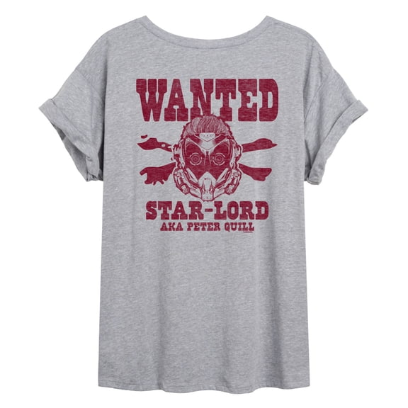 Marvel Guardians of the Galaxy - Wanted Star Lord - Women's Oversized Graphic T-Shirt