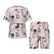 thumbnail image 1 of Fotbe Cat Pijama Estampada de 2 Piezas para Niños – Ropa de Dormir de Manga Corta Cómoda para Niños y Niñas, Camiseta y Shorts de Algodón-Medium, 1 of 6