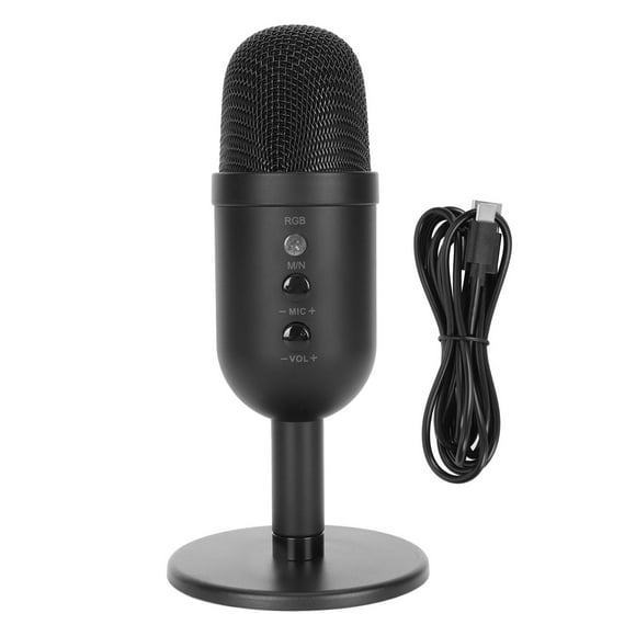 ZOUSSIQI Recording Live Microphone USB Gaming Condenser Microphone RGB Lighting Microphone for Phone Laptop EL225#58636