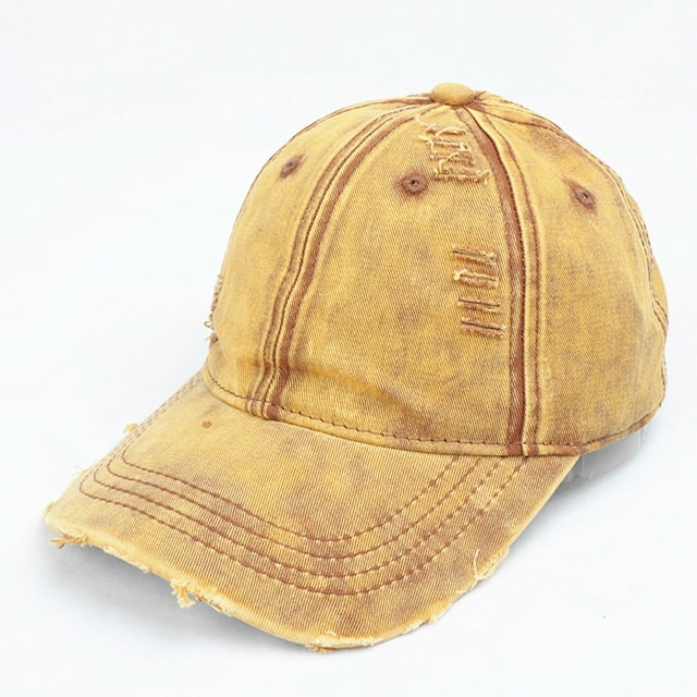 RXIRUCGD Baseball Casquette Ajustable Classique Chapeau Bas Non Structuré Casquette Unie Hommes Femmes (Jaune)