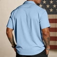 thumbnail image 3 of 250 Anniversary USA Shirt Mens 4th Of July American Flag Printed Hawaiian Shirts Short Sleeve Button Down Patriotic Shirts USA Independence Celebration Beach Party Wear,Blue 3XL, 3 of 3