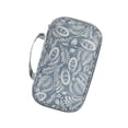 thumbnail image 1 of Long Knitting Needle Case Oxford Storage Bag Kit Tool Totes Pouch Gray Leaves, 1 of 9